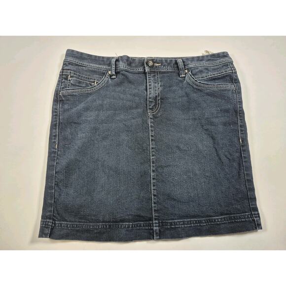 VTG Tommy Hilfiger Denim Skirt Dark Wash Women's Size 12 Classic Preppy Y2K EUC - Picture 1 of 5